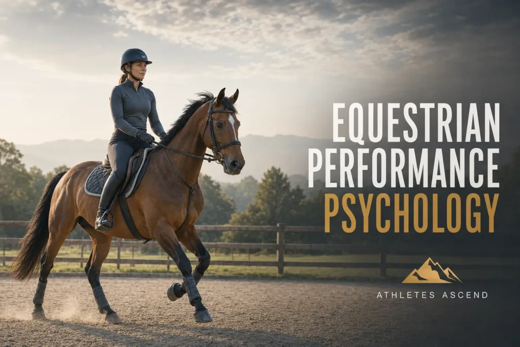 Focused equestrian rider working confidently with her horse, representing rider confidence, concentration and trust.